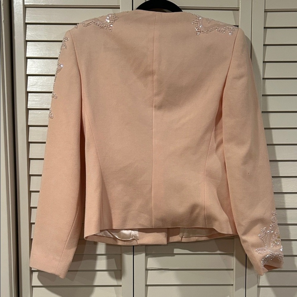Vintage AJ Bari Women's Embroidered Blazer in Peach Size 6 - Picture 9 of 9